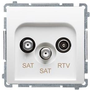Kontakt Simon Basic moduł Gniazdo antenowe RTV+SAT+SAT końcowe biały